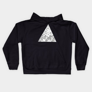 Black & White Mountain Triangle Kids Hoodie